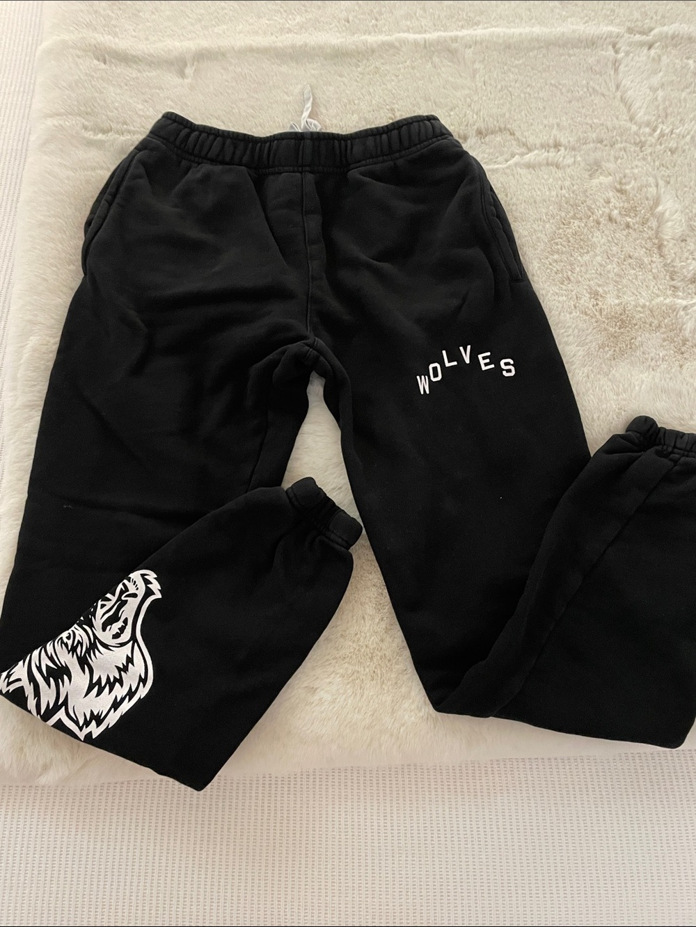 Darc Sport Wolves Black Womens XS Sweatpants - Graphic Joggers